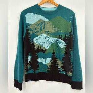Kavu Hillrose Mountain Scene Women’s Crewneck Sweater | Small